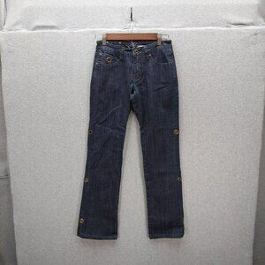 Pzi Jeans Womens Flared Denim Pants With Grommet Detail Size 4